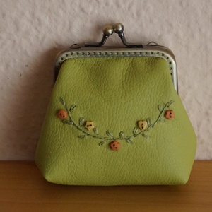Zöld hímzett pénztárca / ajándékkal/ - táska & tok - pénztárca & más tok - pénztárca - Meska.hu