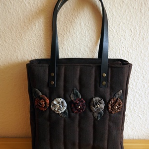 Rózsás táska , Táska & Tok, Kézitáska & válltáska, Kézitáska, Patchwork, foltvarrás, Varrás, MESKA
