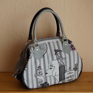 Fekete-fehér nőcis felemás táska  - Meska.hu