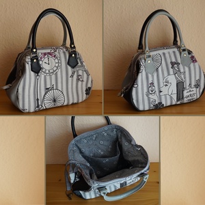 Fekete-fehér nőcis felemás táska  - táska & tok - kézitáska & válltáska - kézitáska - Meska.hu