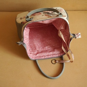 Rózsás szürke nőcis táska - táska & tok - kézitáska & válltáska - kézitáska - Meska.hu