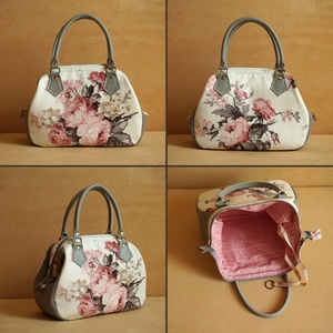 Rózsás szürke nőcis táska - táska & tok - kézitáska & válltáska - kézitáska - Meska.hu