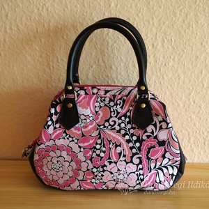 Fekete-rózsaszín nőcis felemás táska , Táska & Tok, Kézitáska & válltáska, Kézitáska, Patchwork, foltvarrás, Varrás, MESKA