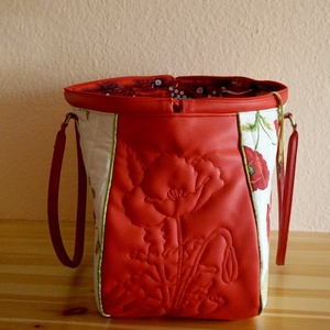 Nagy pipacsos női táska - táska & tok - kézitáska & válltáska - kézitáska - Meska.hu