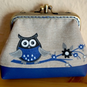 Baglyos kék pénztárca - Meska.hu