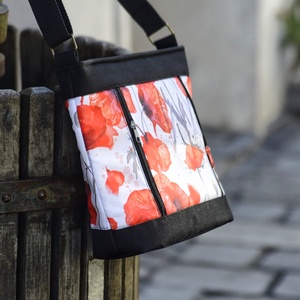 Pipacsos válltáska - táska & tok - kézitáska & válltáska - vállon átvethető táska - Meska.hu