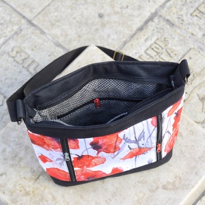 Pipacsos válltáska - táska & tok - kézitáska & válltáska - vállon átvethető táska - Meska.hu