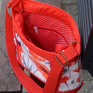 Pipacsos válltáska - táska & tok - kézitáska & válltáska - vállon átvethető táska - Meska.hu