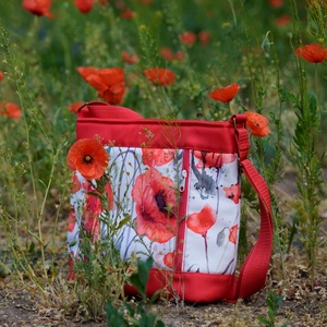 Pipacsos válltáska - táska & tok - kézitáska & válltáska - vállon átvethető táska - Meska.hu