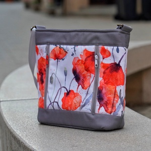 Pipacsos válltáska - táska & tok - kézitáska & válltáska - vállon átvethető táska - Meska.hu