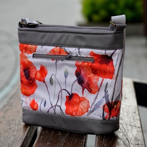 Pipacsos válltáska - táska & tok - kézitáska & válltáska - vállon átvethető táska - Meska.hu