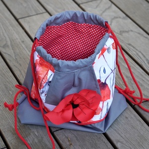 Pipacsos gymbag - táska & tok - hátizsák - tornazsák, gymbag - Meska.hu