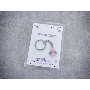 Szeretlek Dédi rózsaszín angyal medálos kulcstartó, Táska & Tok, Kulcstartó & Táskadísz, Kulcstartó, , MESKA