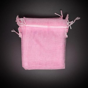 Organza ajándékszütyő rózsaszín 10x15cm, , , MESKA