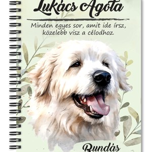 Személyre szabható - Tátrai juhászkutya portré mintás A6-os füzet, Otthon & Életmód, Papír, írószer, Jegyzetfüzet & Napló, , MESKA