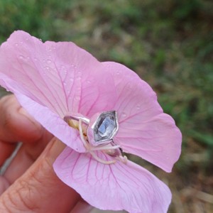 Nature details - Herkimer gyémánt ezüst gyűrű - Meska.hu