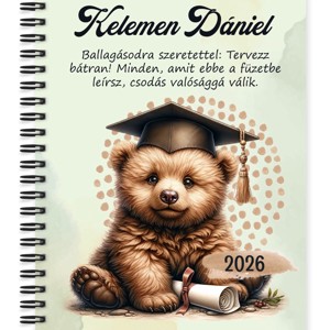 Személyre szabható - 2026 Ballagás - Maci mintás füzet - Meska.hu