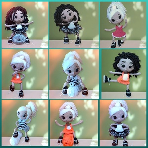 Mimi-duo baba  2 az 1-ben amigurumi, mozgatható vázzal - játék & sport - baba & babaház - baba - Meska.hu