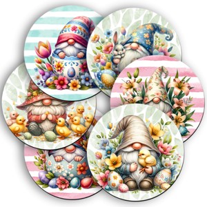 6 db cuki húsvéti manó kör alakú alátét szett (#24), , , MESKA