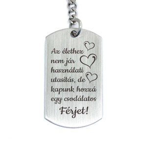 Csodálatos Férjet acél medálos kulcstartó - Meska.hu