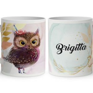 Névvel kérhető - Cuki kalapos bagoly mintás bögre, Otthon & Életmód, Konyhafelszerelés, tálalás, Tálalás, Bögre & Csésze, , MESKA