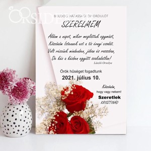 SZERELMES HÁZASSÁGI ÉVFORDULÓ Ajándék tábla, Otthon & Életmód, Dekoráció, Kép & Falikép, Táblakép, , MESKA