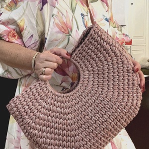 Púder kosár-táska, Táska & Tok, Kézitáska & válltáska, Kézitáska, Horgolás, MESKA