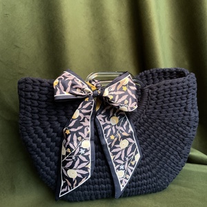 Kék kosártáska, Táska & Tok, Kézitáska & válltáska, Kézitáska, Horgolás, MESKA