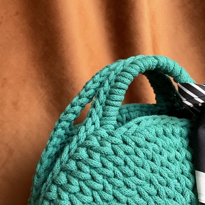 Horgolt macaron kézitáska - táska & tok - kézitáska & válltáska - belső rendező - Meska.hu