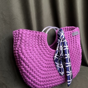 Magenta kosártáska, Táska & Tok, Kézitáska & válltáska, Kézitáska, Horgolás, MESKA