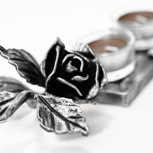 Rózsás mécses- és képtartó ezüst  - Meska.hu