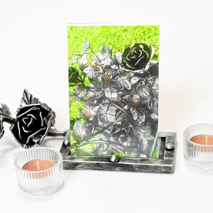 Rózsás mécses- és képtartó ezüst  - otthon & életmód - dekoráció - kép & falikép - képkeret - Meska.hu