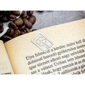 Négylevelű lóhere oldaljelölő acél könyvjelző, Könyv & Zene, Könyvjelző, , MESKA