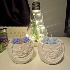 Mikulásos gipsztartó illatosított szójagyertyával - Meska.hu