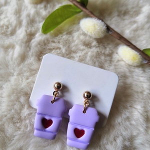 Polymer clay fülbevaló-Kávéspohár - ékszer - fülbevaló - lógó fülbevaló - Meska.hu