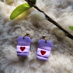 Polymer clay fülbevaló-Kávéspohár, Ékszer, Fülbevaló, Lógó fülbevaló, , MESKA