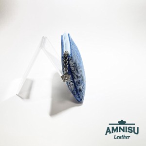 Kék virág mintás egy cipzáras kulcstartó A6017 - táska & tok - kulcstartó & táskadísz - kulcstartó - Meska.hu