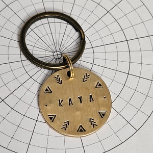 Kézműves sárgaréz kutyabiléta � Indián Motívum   (30mm) - otthon & életmód - kisállatoknak - kutyáknak - kutya biléta - Meska.hu