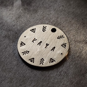 Kézműves sárgaréz kutyabiléta � Indián Motívum   (30mm), Otthon & Életmód, Kisállatoknak, Kutyáknak, Kutya biléta, Fémmegmunkálás, MESKA