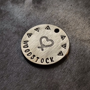 Kézzel készült sárgaréz kutyabiléta  � Knotta (30mm) - otthon & életmód - kisállatoknak - kutyáknak - kutya biléta - Meska.hu