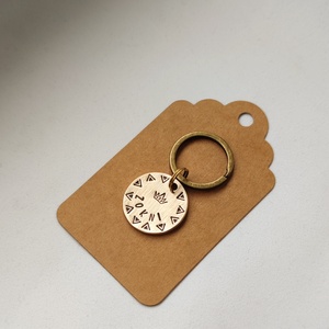 Kézzel kalapált sárgaréz kutyabiléta  �  CROWNA    (25mm) - otthon & életmód - kisállatoknak - kutyáknak - kutya biléta - Meska.hu