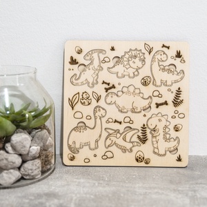 Dínós puzzle, készségfejlesztő játék, Játék & Sport, Készségfejlesztő és Logikai játék, Logikai játékok, Famegmunkálás, Gravírozás, pirográfia, MESKA