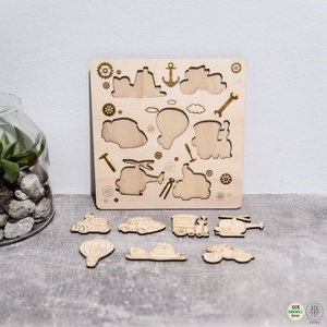 Járműves fa puzzle, készségfejlesztő játék - játék & sport - készségfejlesztő és logikai játék - logikai játékok - Meska.hu