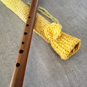 Horgolt furulyatok napsárga - Meska.hu