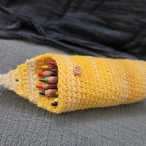 Horgolt ceruzatartó sárga - táska & tok - pénztárca & más tok - telefontok - Meska.hu