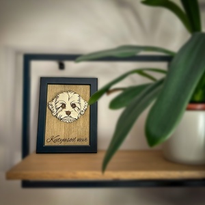 3D hatású lézervágott bichon havanese kutyaportré, Otthon & Életmód, Dekoráció, Kép & Falikép, Fából készült kép, Famegmunkálás, Gravírozás, pirográfia, MESKA