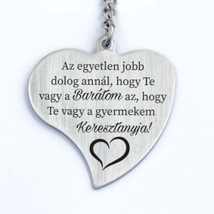 Barátnak Gyermekem Keresztanyjának Gravírozott Szív Kulcstartó, Táska & Tok, Kulcstartó & Táskadísz, Kulcstartó, , MESKA