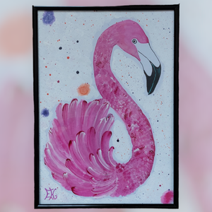 Flamingó, Művészet, Festmény, Akril, Festészet, MESKA
