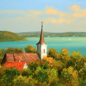 Lantos György: Öböl Örvényesnél 20x30 cm - Meska.hu