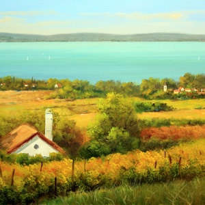 Lantos György: Balatonfelvidék 40x60 cm - Meska.hu